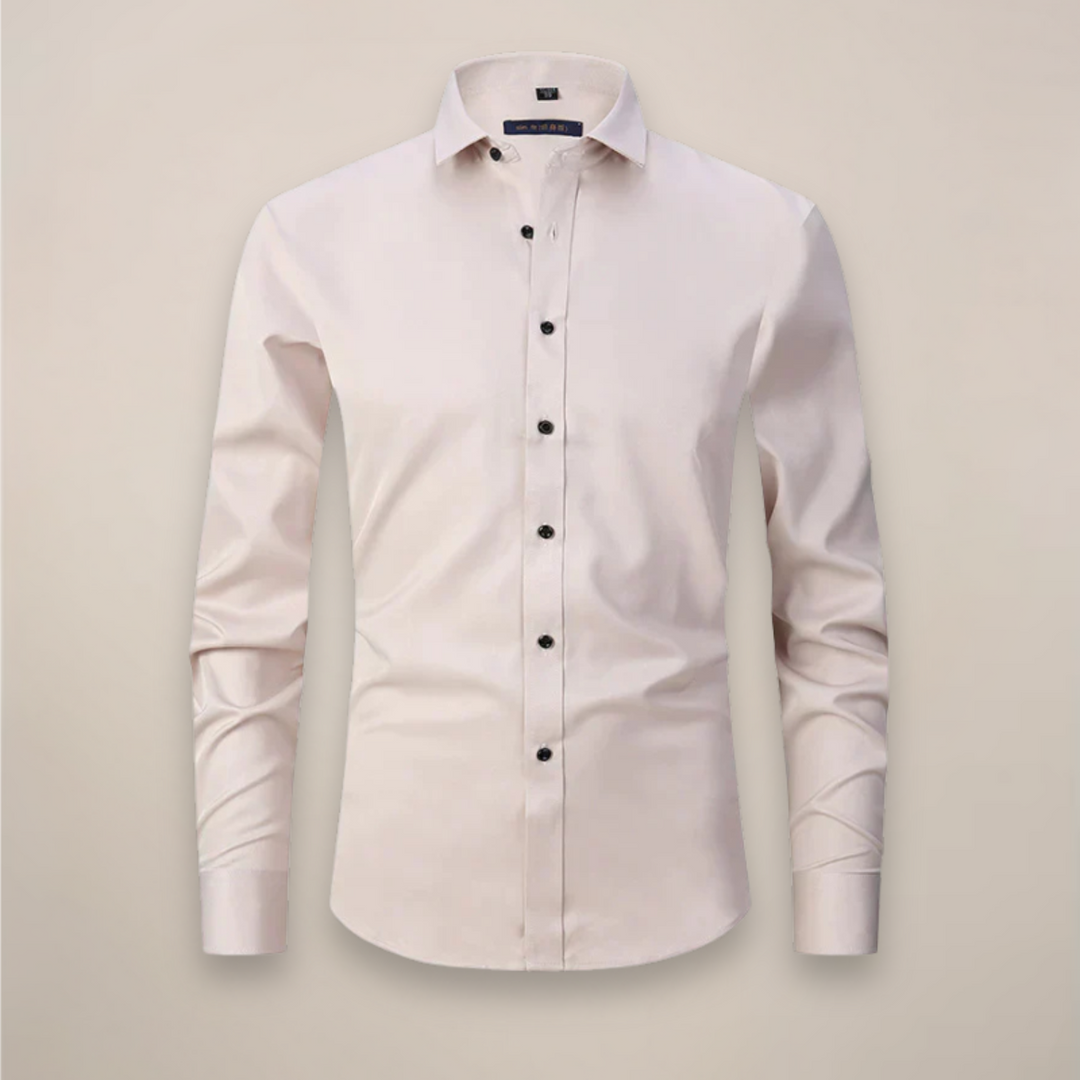 Slim Fit Long Sleeve Chest Pocket Dress Shirt Men