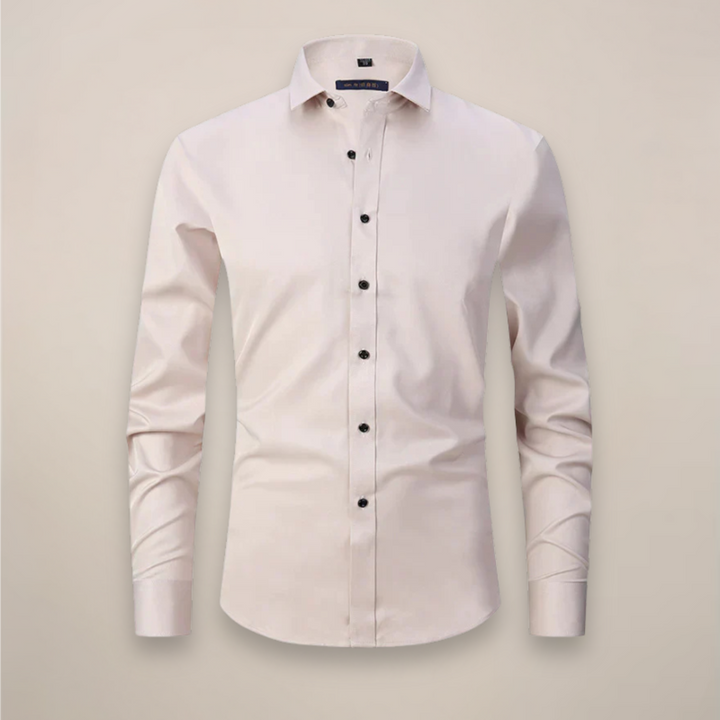 Slim Fit Long Sleeve Chest Pocket Dress Shirt Men