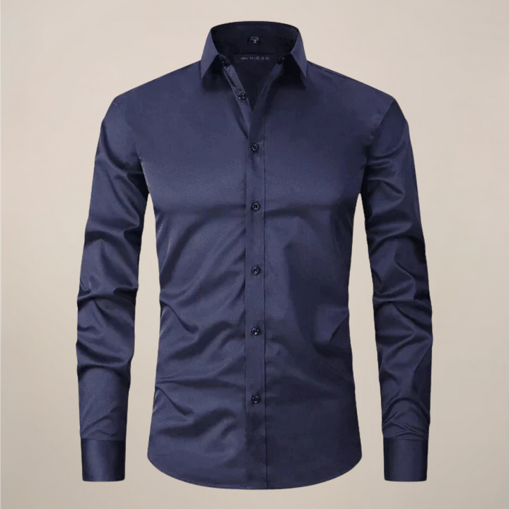 Slim Fit Long Sleeve Chest Pocket Dress Shirt Men