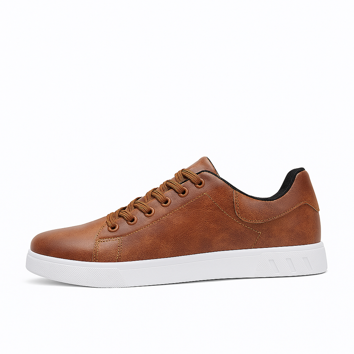 Leather Lace Up Flatform Mens Sneakers - Casual Everyday