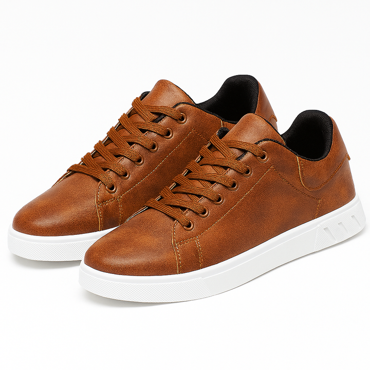 Leather Lace Up Flatform Mens Sneakers - Casual Everyday