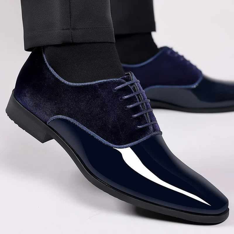 Patent Velvet Oxford Mens Formal Shoes - Occasion Dress