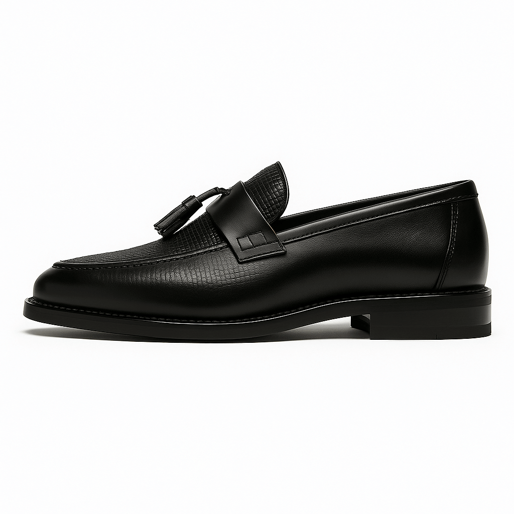 Woven Leather Tassel Loafers - Mens Formal Shoes Slip On