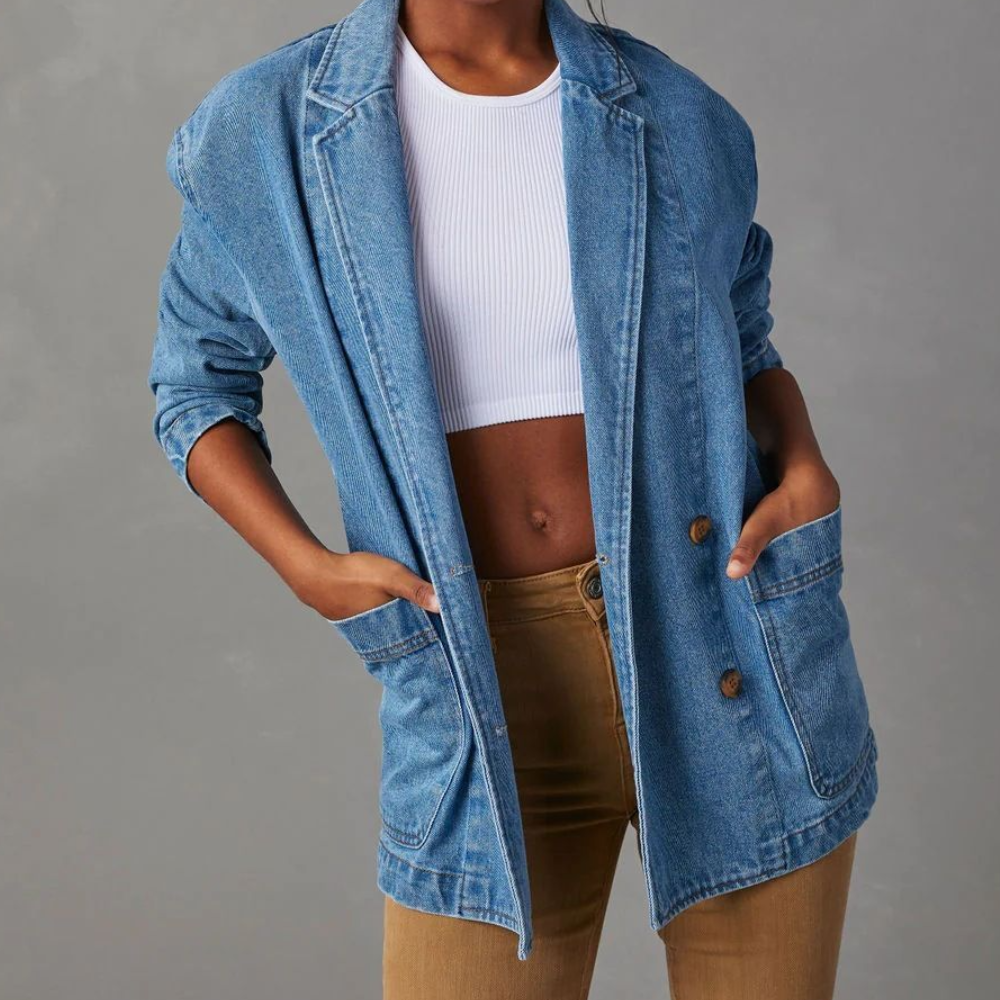 Odalys | Women's Longline Denim Blazer Jacket