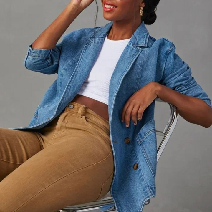 Odalys | Women's Longline Denim Blazer Jacket
