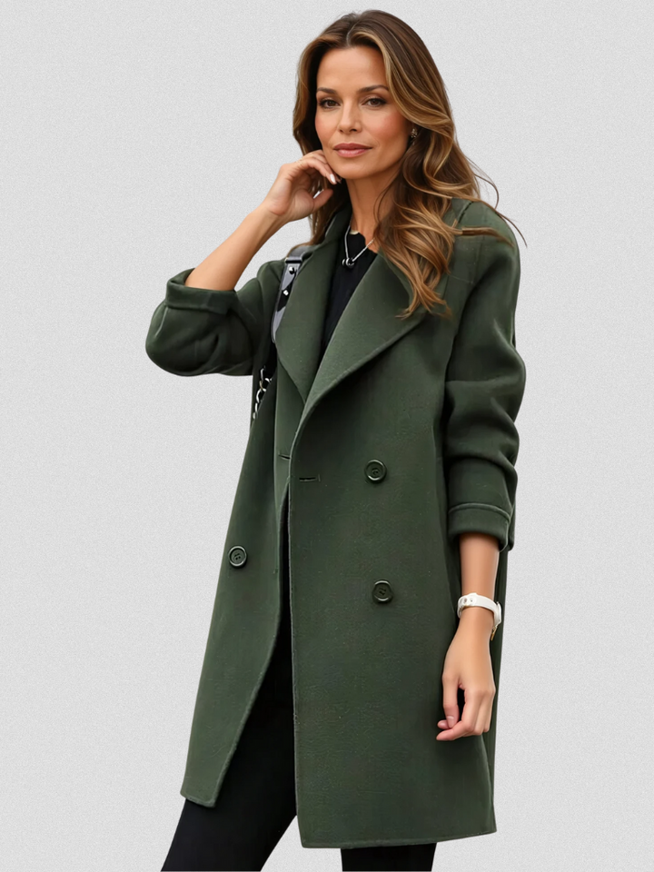 Marisol | Women's Longline Coat with Double-Breasted Button Front