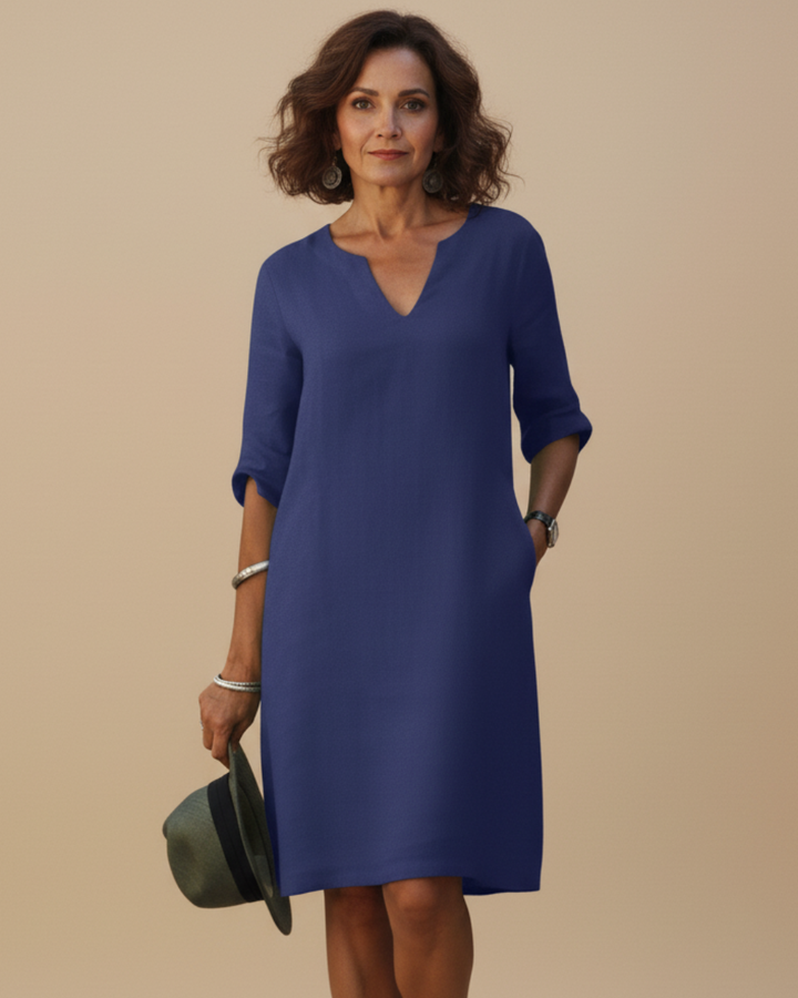 Casual Linen A Line Summer Midi Dress