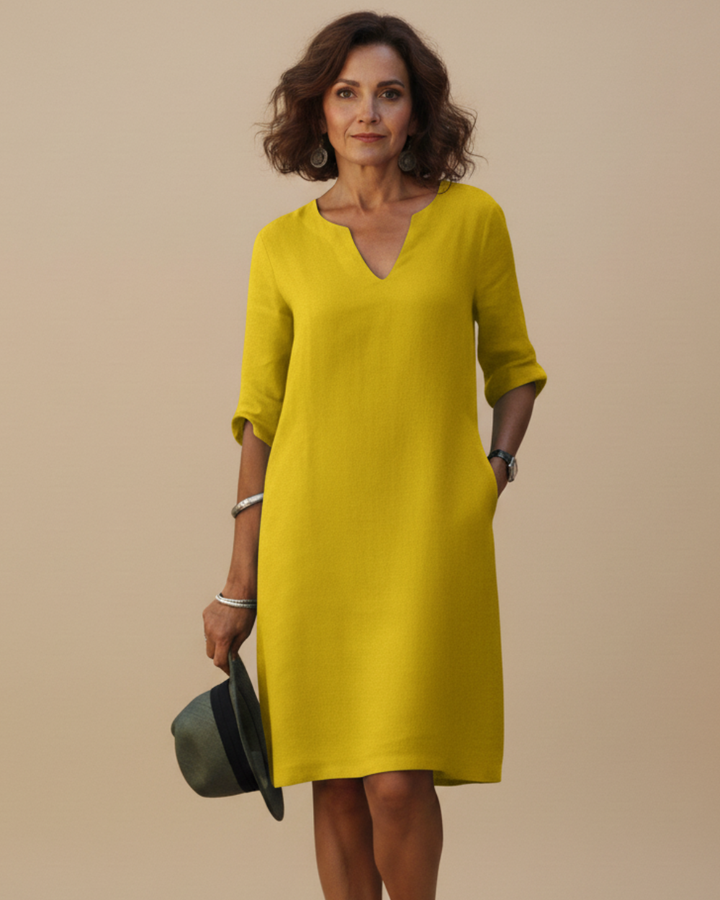 Casual Linen A Line Summer Midi Dress