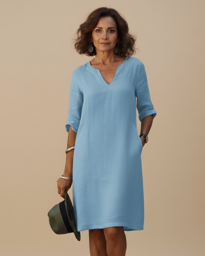 Casual Linen A Line Summer Midi Dress