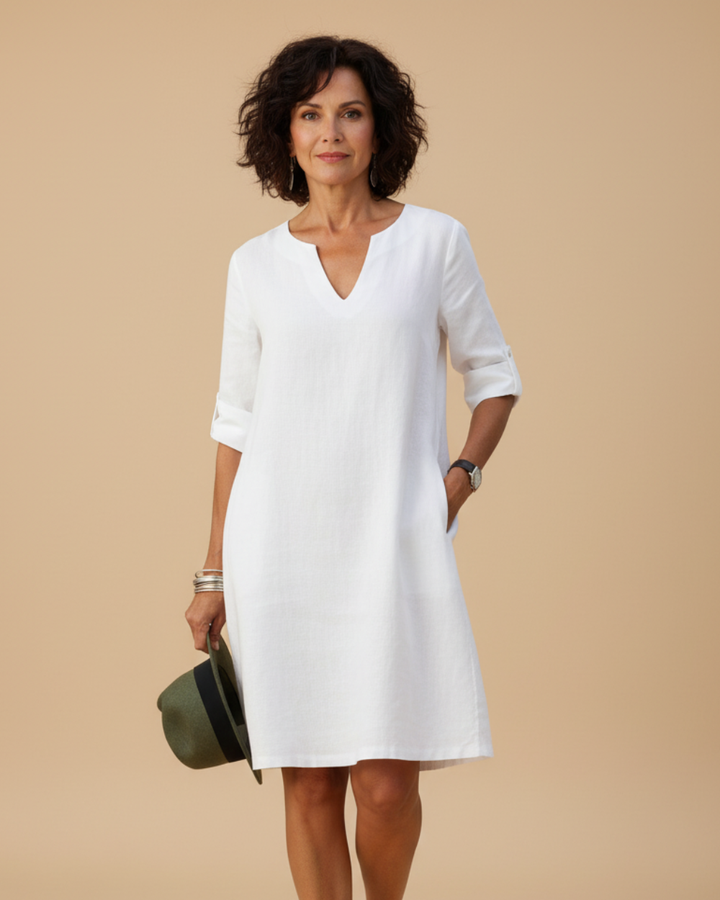 Casual Linen A Line Summer Midi Dress