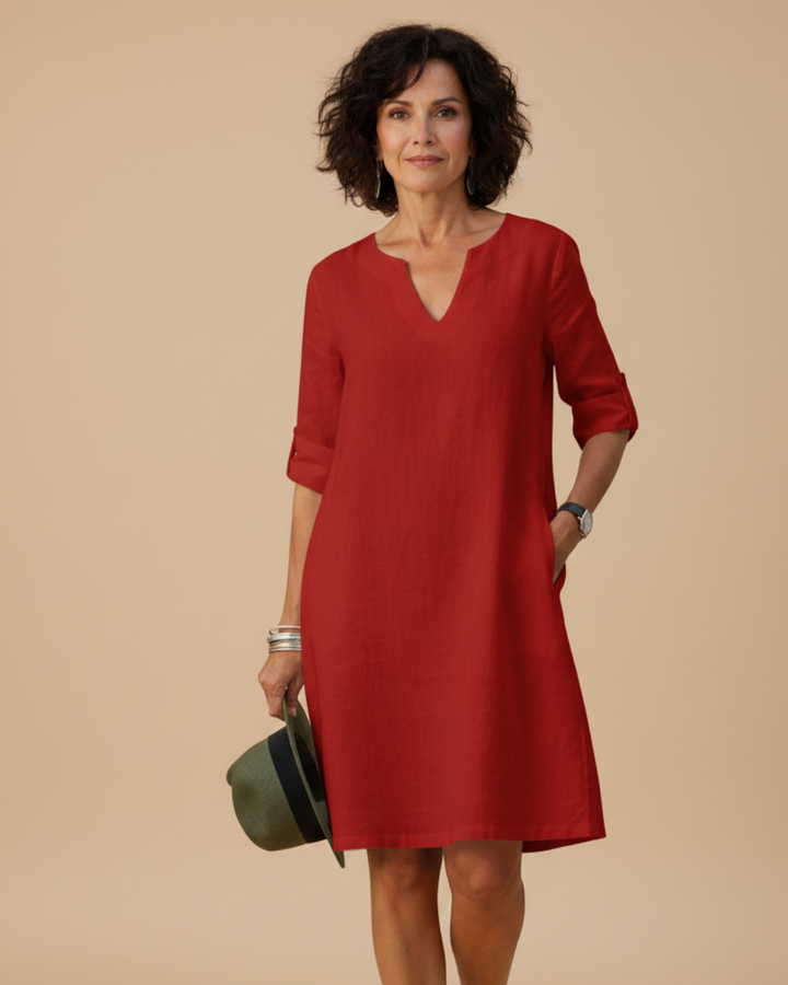 Casual Linen A Line Summer Midi Dress