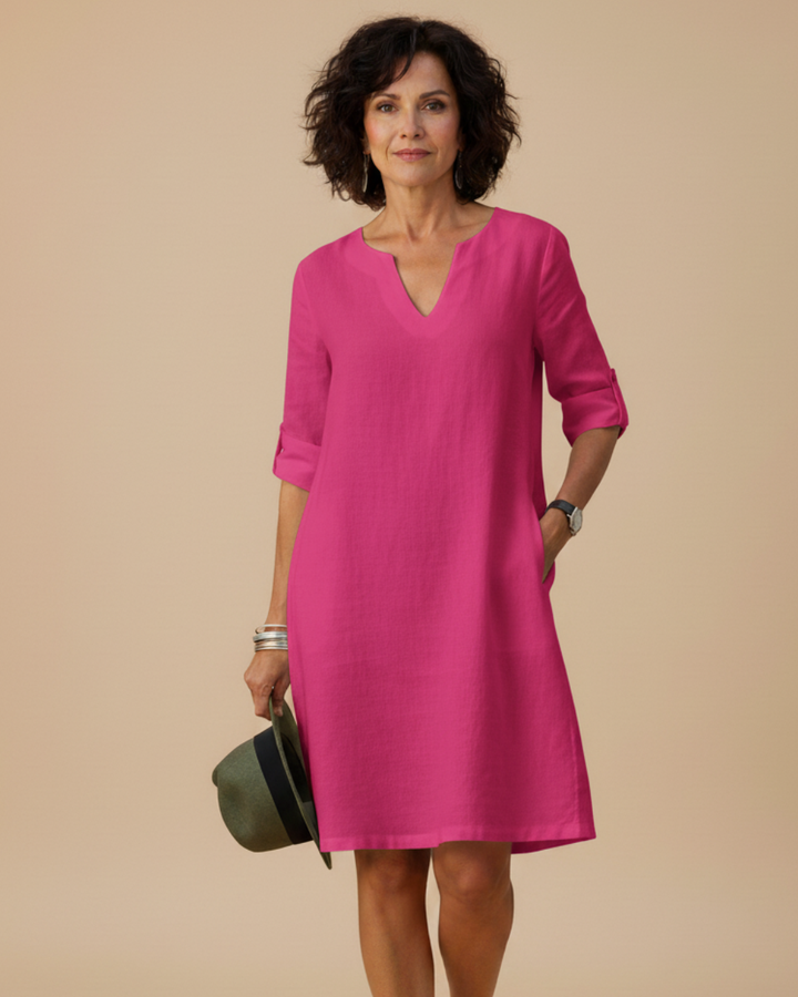 Casual Linen A Line Summer Midi Dress