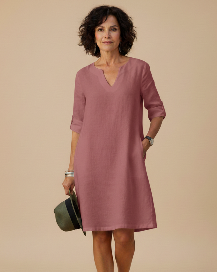 Casual Linen A Line Summer Midi Dress