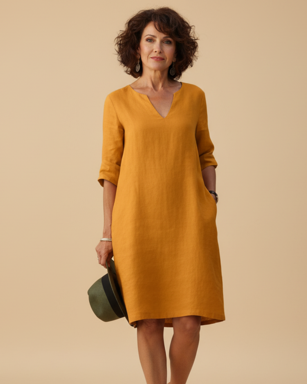 Casual Linen A Line Summer Midi Dress