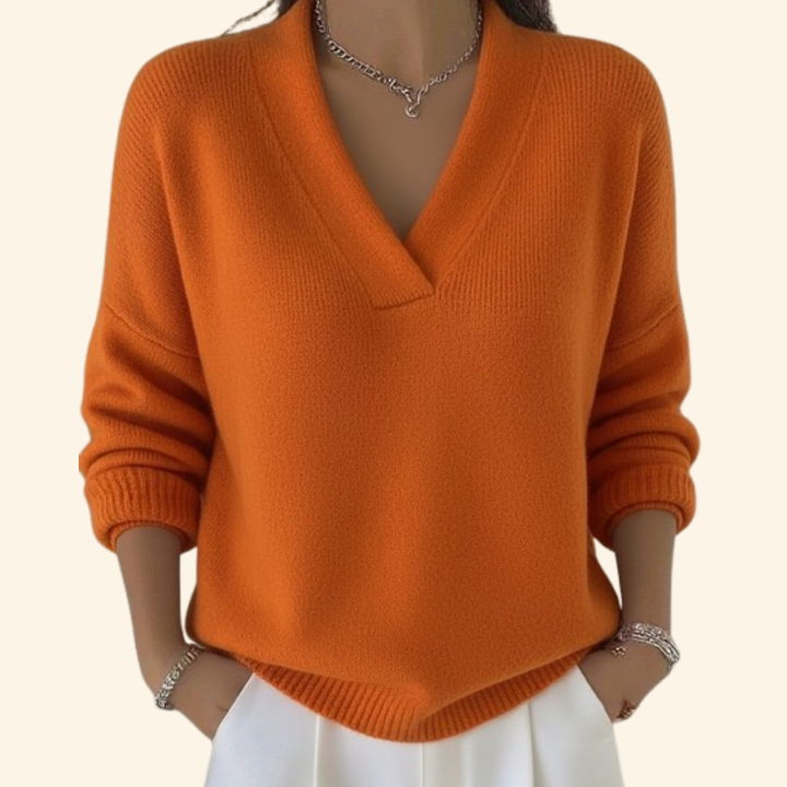 Rosalyn | Women's Relaxed V-Neck Pullover Sweater