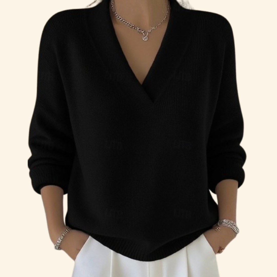Rosalyn | Women's Relaxed V-Neck Pullover Sweater
