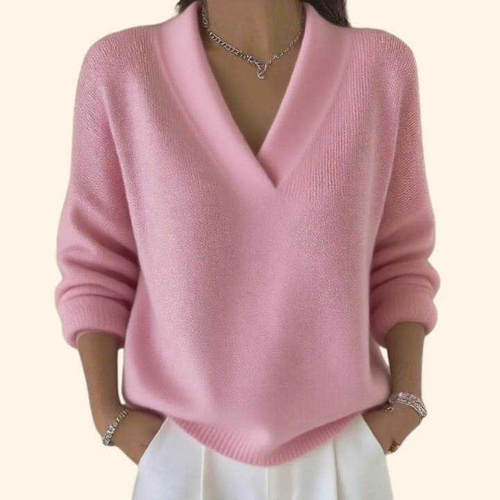 Rosalyn | Women's Relaxed V-Neck Pullover Sweater