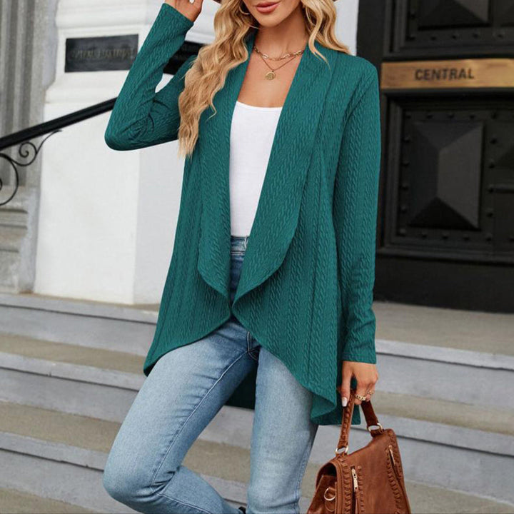Marisela | Women's Open Front Cable Textured Longline Cardigan