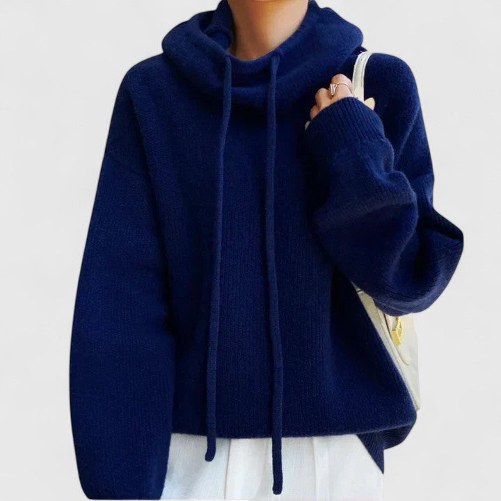 Marceline | Women's Drawstring Cowl Neck Pullover Sweater