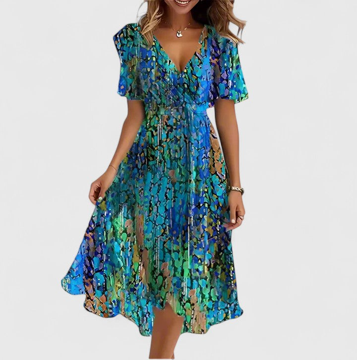 Women's Romantic Floral Midi Dress Casual Summer