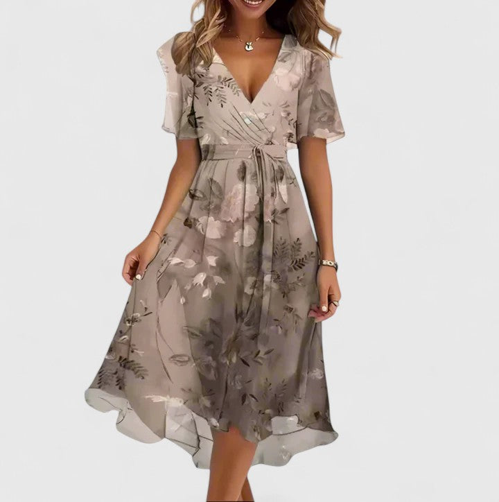 Women's Romantic Floral Midi Dress Casual Summer