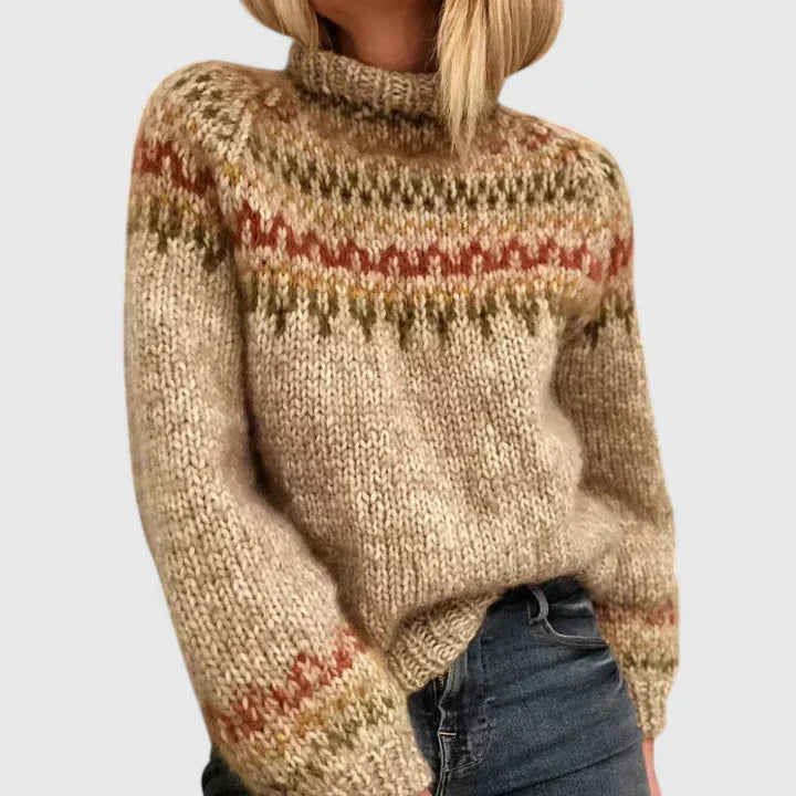 Winnifred | Women's Chunky Fair Isle Turtleneck Sweater