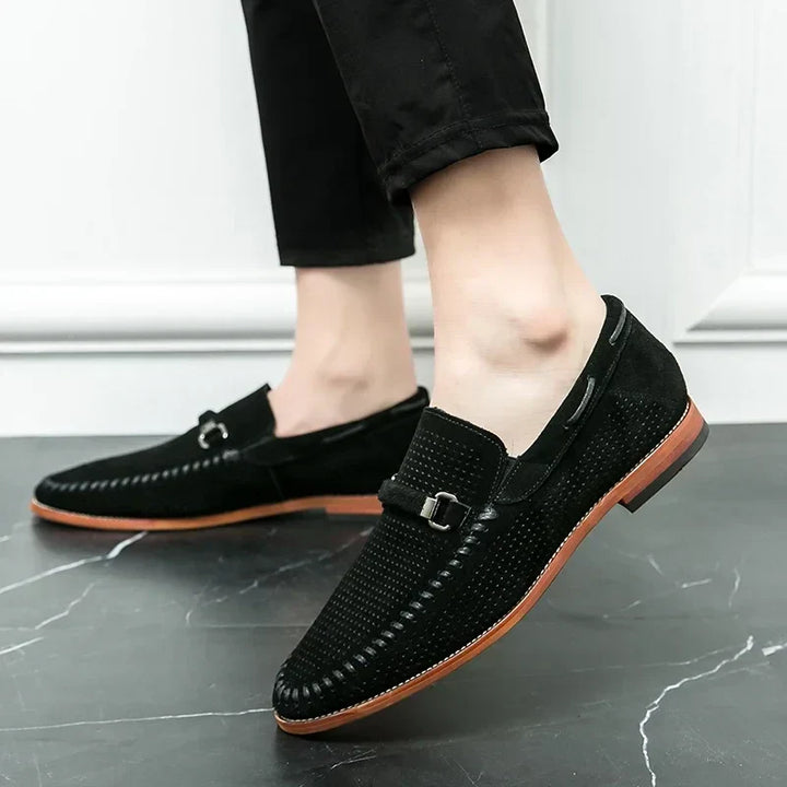 Theo | Men's Suede Slip-On Loafers with Almond Toe