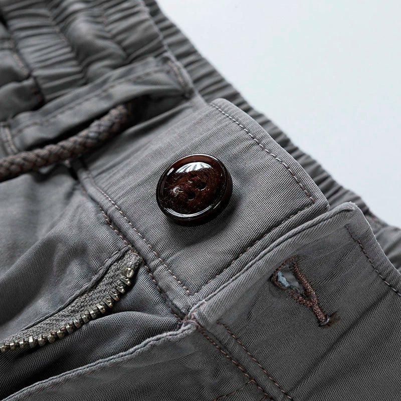 Belted Multi Pocket Drawstring Casual Cargo Shorts