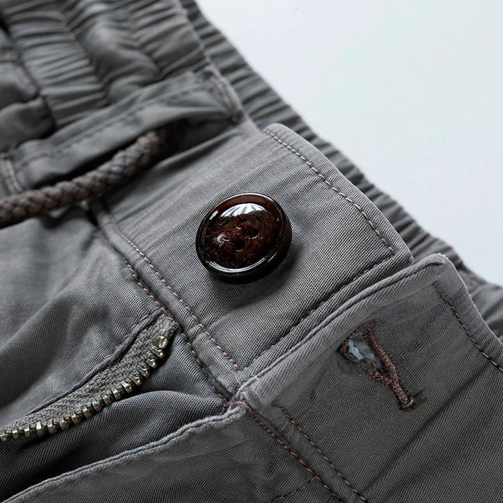 Belted Multi Pocket Drawstring Casual Cargo Shorts