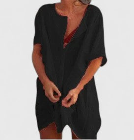 Linen Beach Dress Casual Summer Cover Up