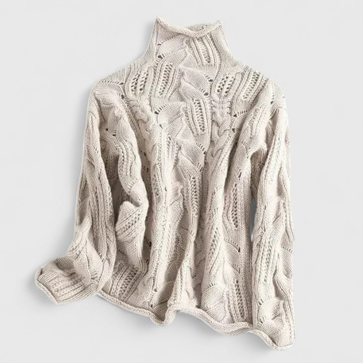 Verity | Women's Cable Braid Turtleneck Sweater