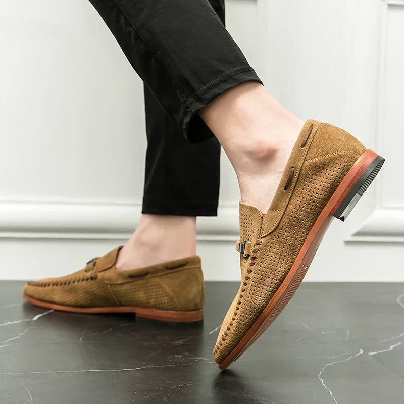 Theo | Men's Suede Slip-On Loafers with Almond Toe