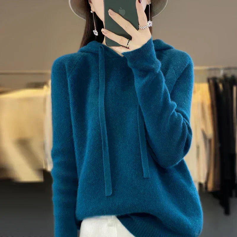 Fenella | Women's Hooded Sweater Hoodie with Drawstring