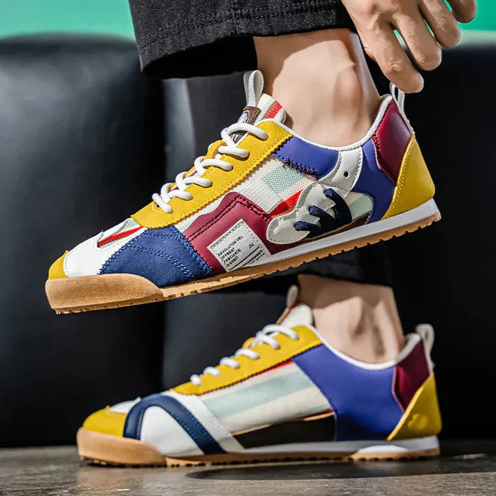 Patchwork Retro Low Top Mens Sneakers - Casual Streetwear
