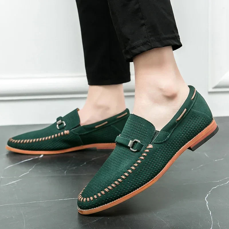 Theo | Men's Suede Slip-On Loafers with Almond Toe