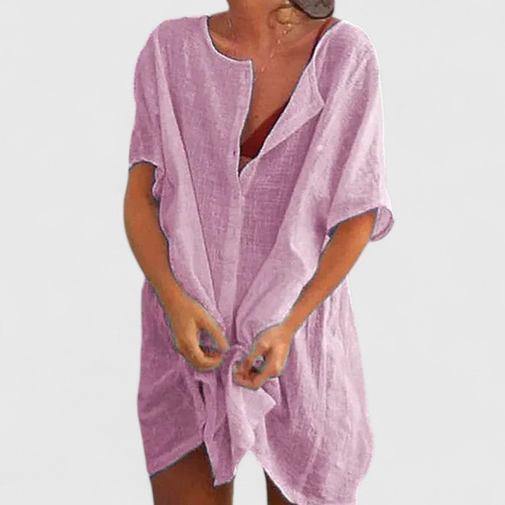 Linen Beach Dress Casual Summer Cover Up