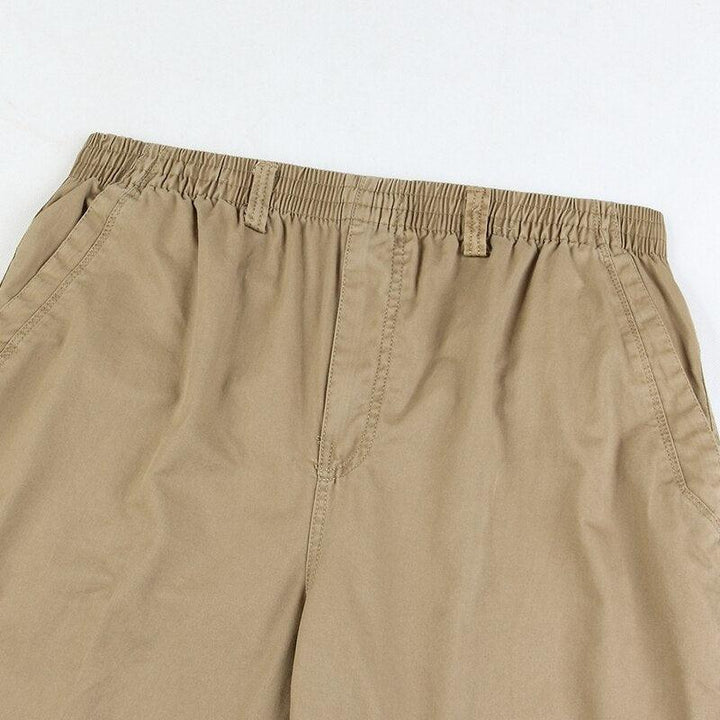 Elasticated Straight Leg Linen Casual Trousers - Relaxed Fit