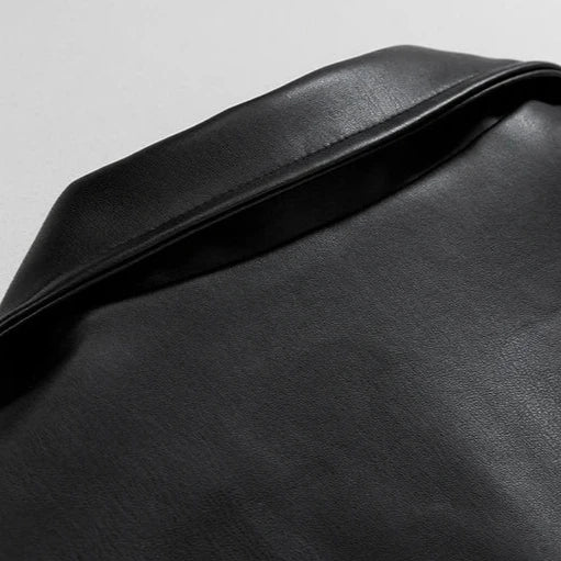 Martin | Men's Oversized PU Leather Bomber Jacket