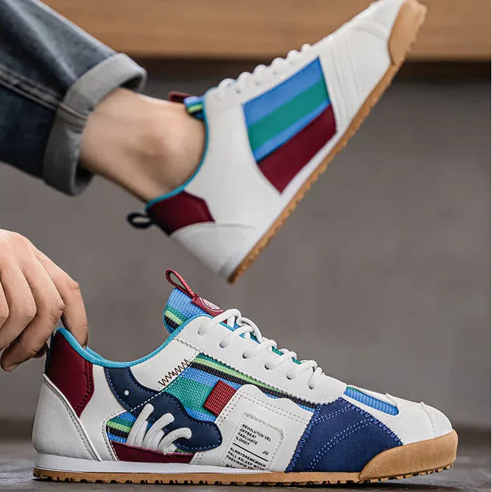Patchwork Retro Low Top Mens Sneakers - Casual Streetwear