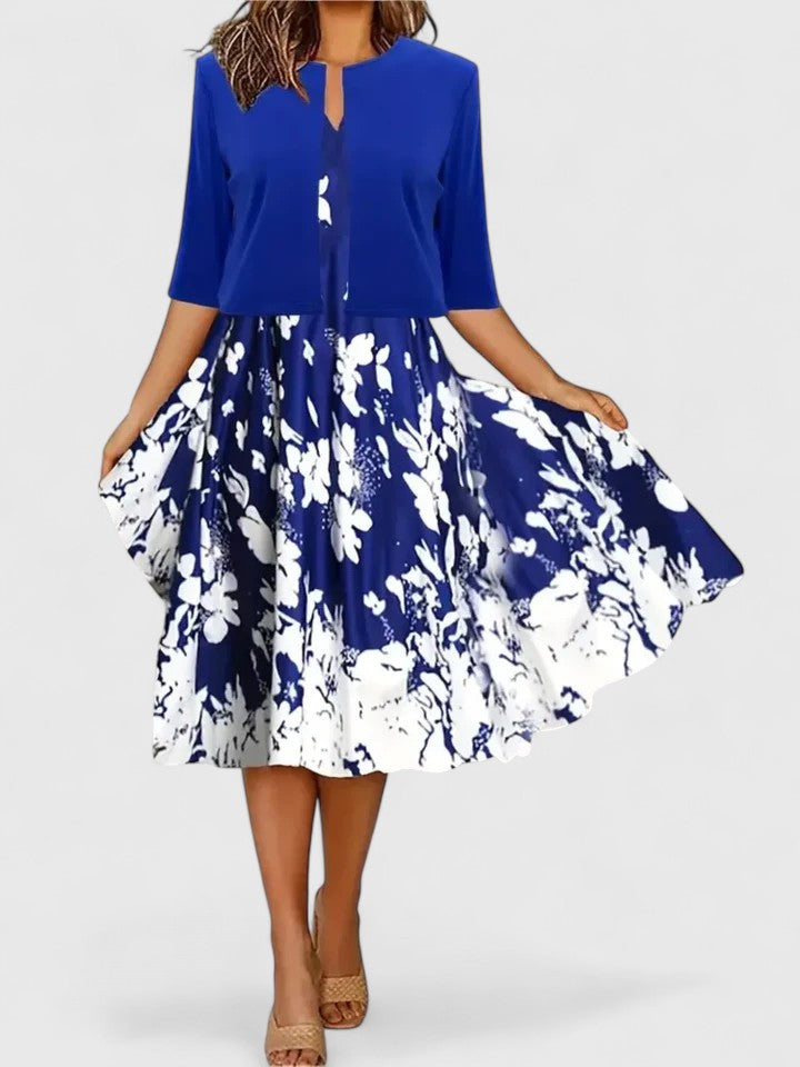 Elegant Floral A Line Midi Dress