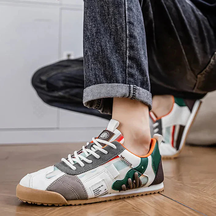 Patchwork Retro Low Top Mens Sneakers - Casual Streetwear