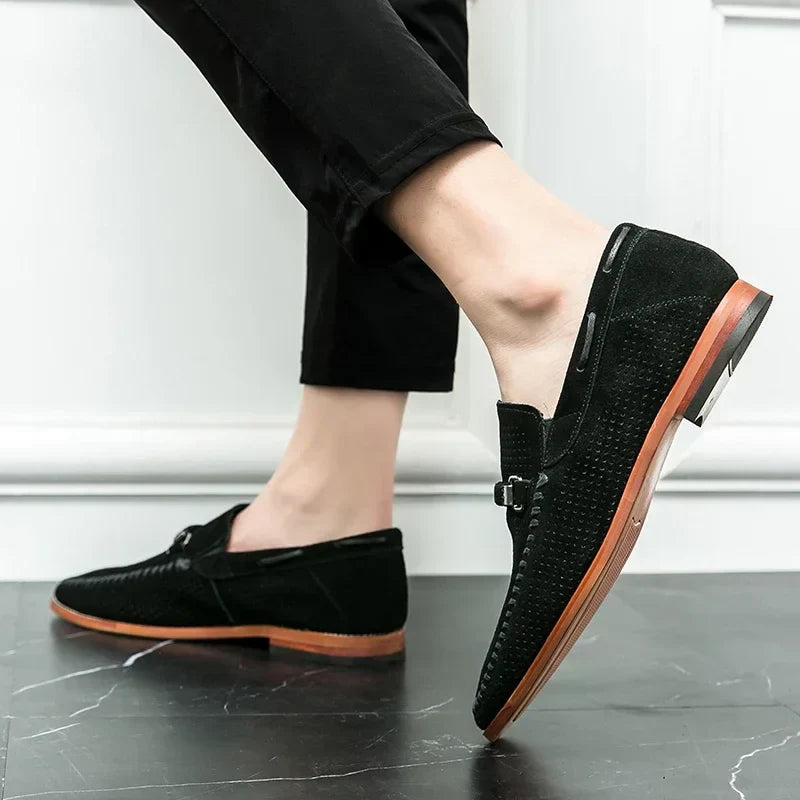 Theo | Men's Suede Slip-On Loafers with Almond Toe