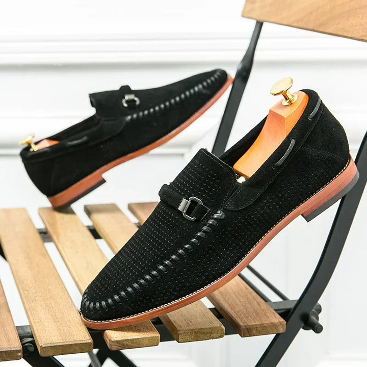 Theo | Men's Suede Slip-On Loafers with Almond Toe