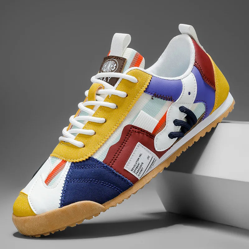 Patchwork Retro Low Top Mens Sneakers - Casual Streetwear