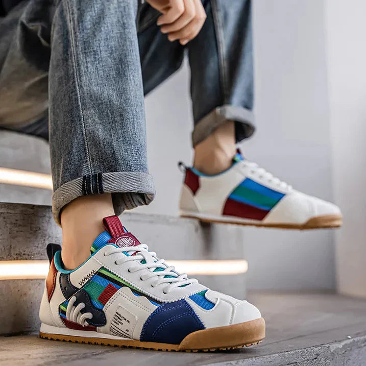 Patchwork Retro Low Top Mens Sneakers - Casual Streetwear