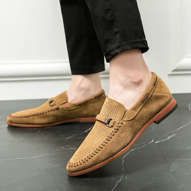 Theo | Men's Suede Slip-On Loafers with Almond Toe