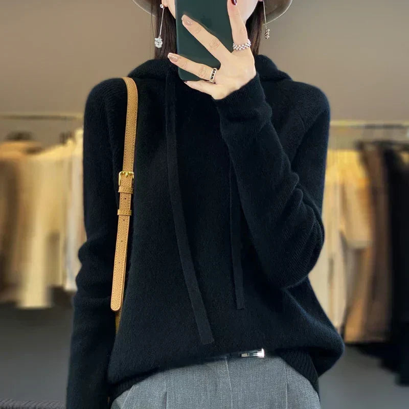 Fenella | Women's Hooded Sweater Hoodie with Drawstring