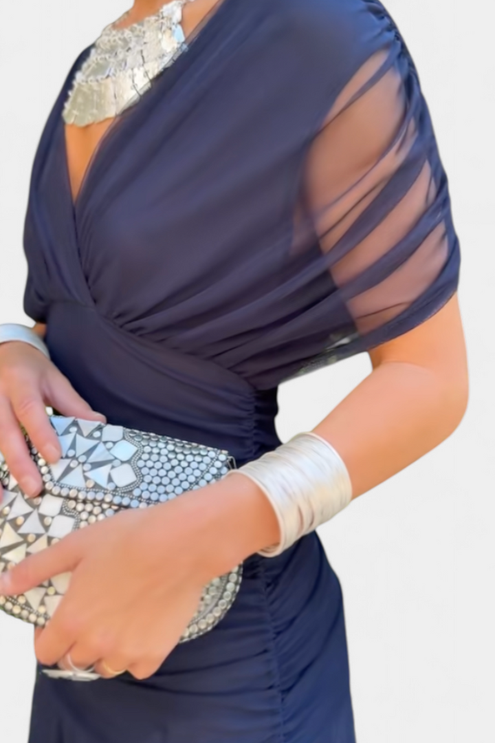 Women's Off Shoulder Midi Dress Wedding Guest Evening