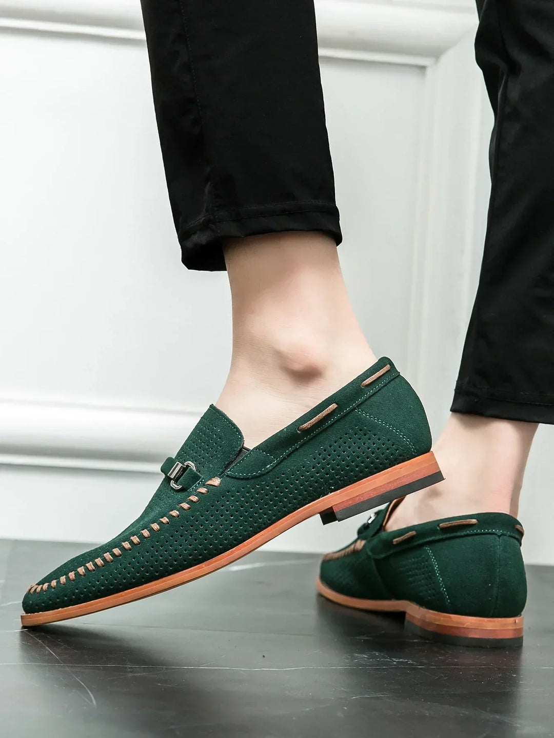 Theo | Men's Suede Slip-On Loafers with Almond Toe