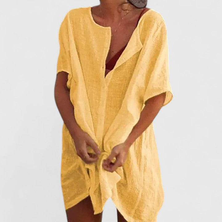 Linen Beach Dress Casual Summer Cover Up